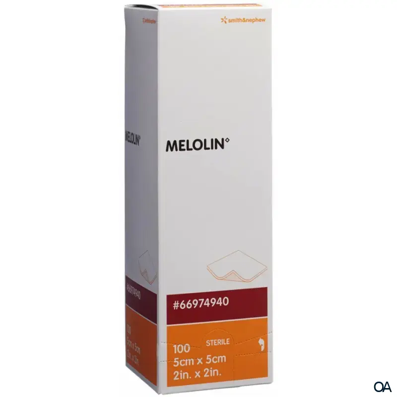 MELOLIN Verklebungsarme, saugfähige Kompresse, steril, 5 x 5 cm