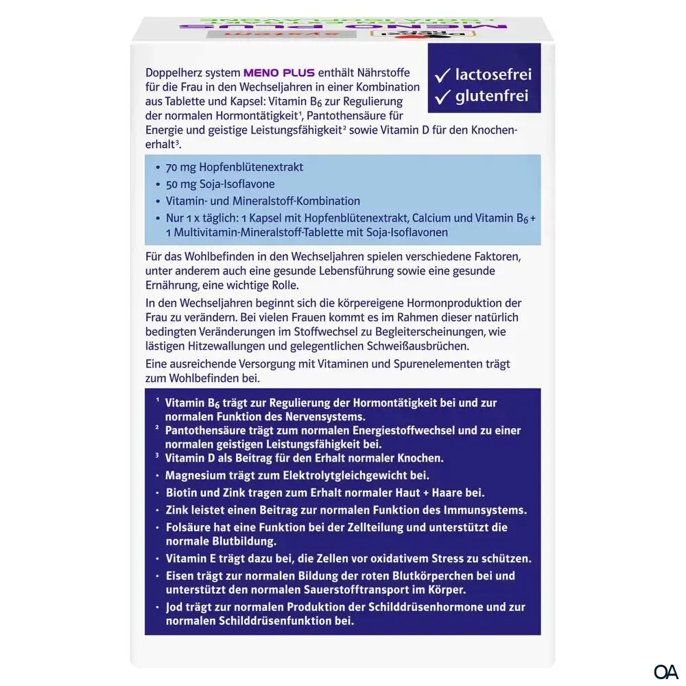 Doppelherz system MENO PLUS Hopfen-Extrakt + Soja-Isoflavone (30 Tabletten + 30 Kapseln)