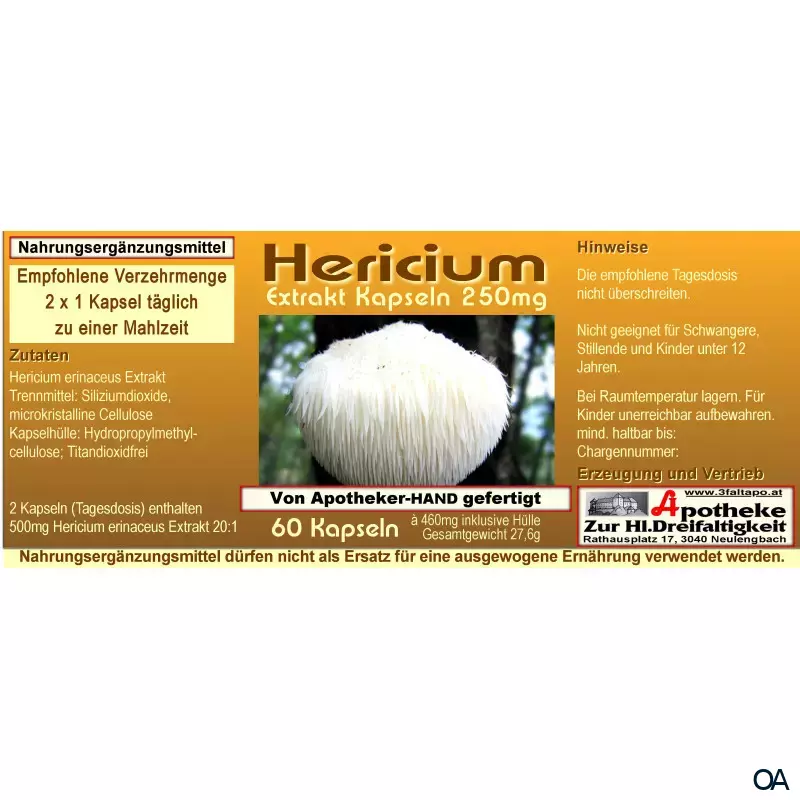 Hericium 250 mg Kapseln
