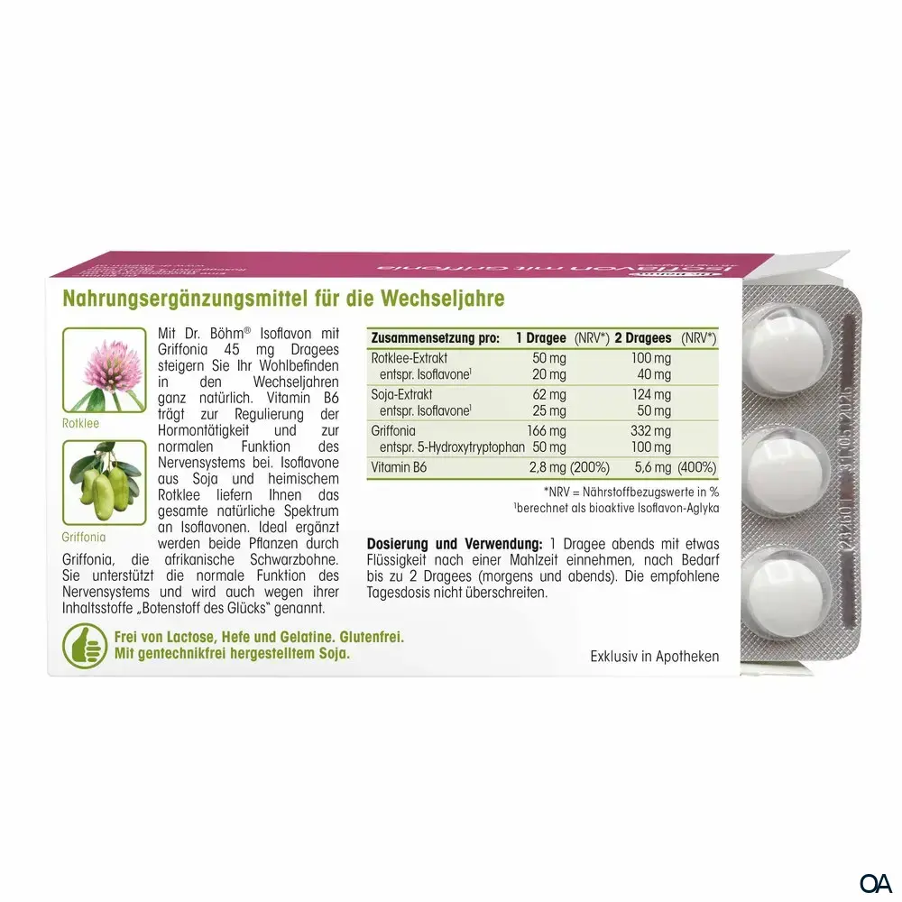 Dr. Böhm® Isoflavon mit Griffonia 45 mg Dragees