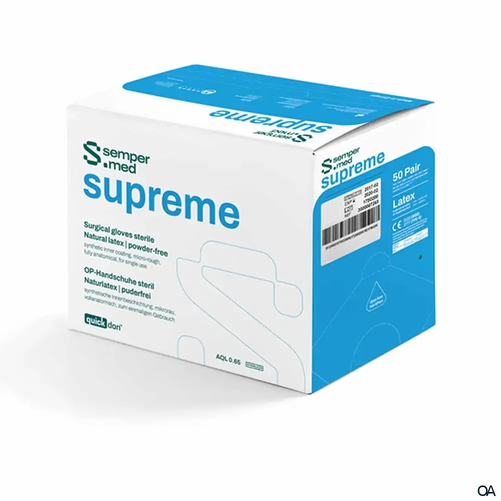 sempermed® supreme OP-Handschuhe steril - Naturlatex, puderfrei - Größe 7,5